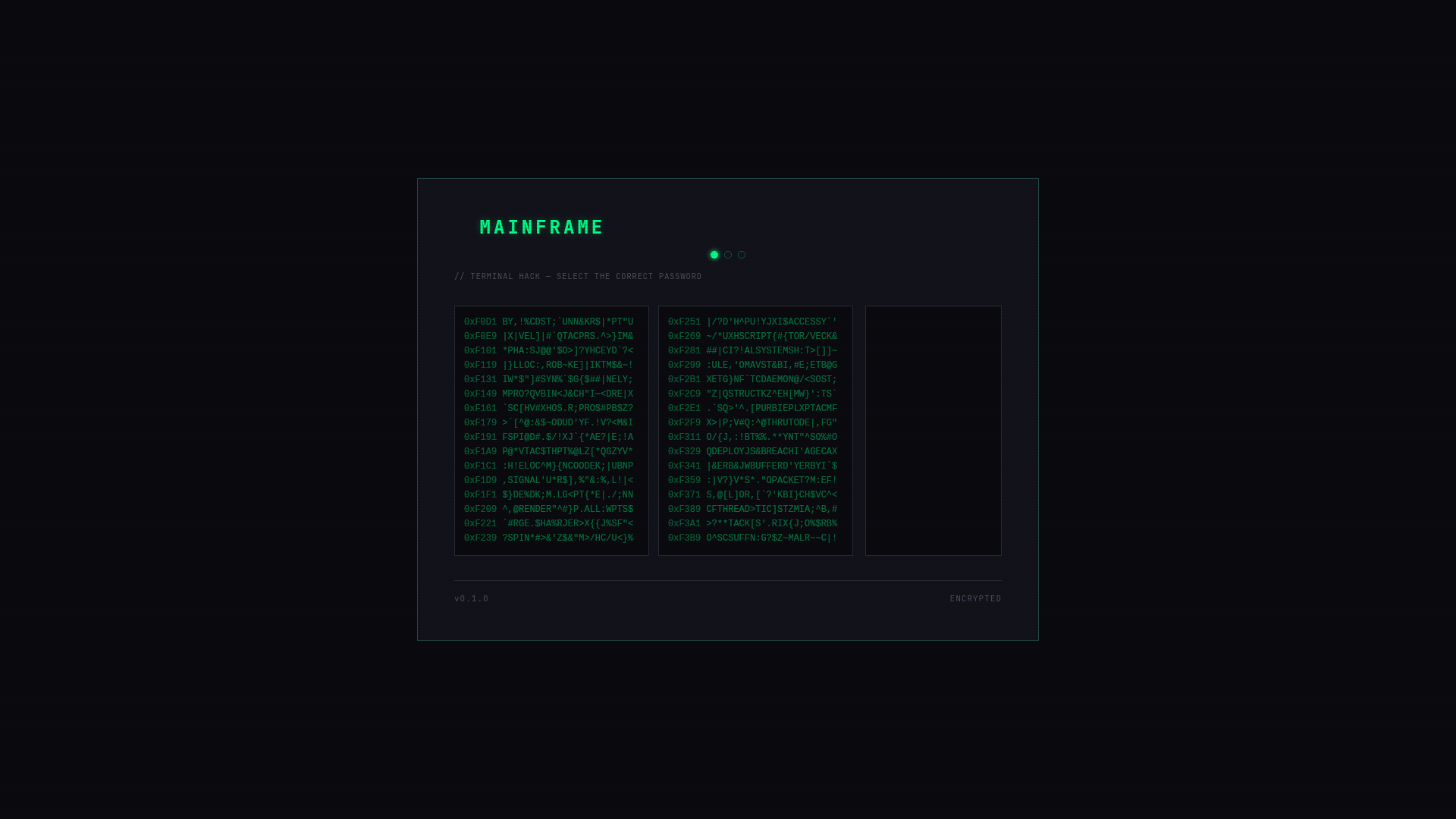 MAINFRAME terminal hack authentication