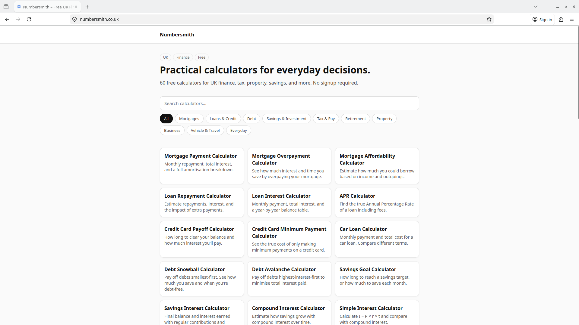 Numbersmith website